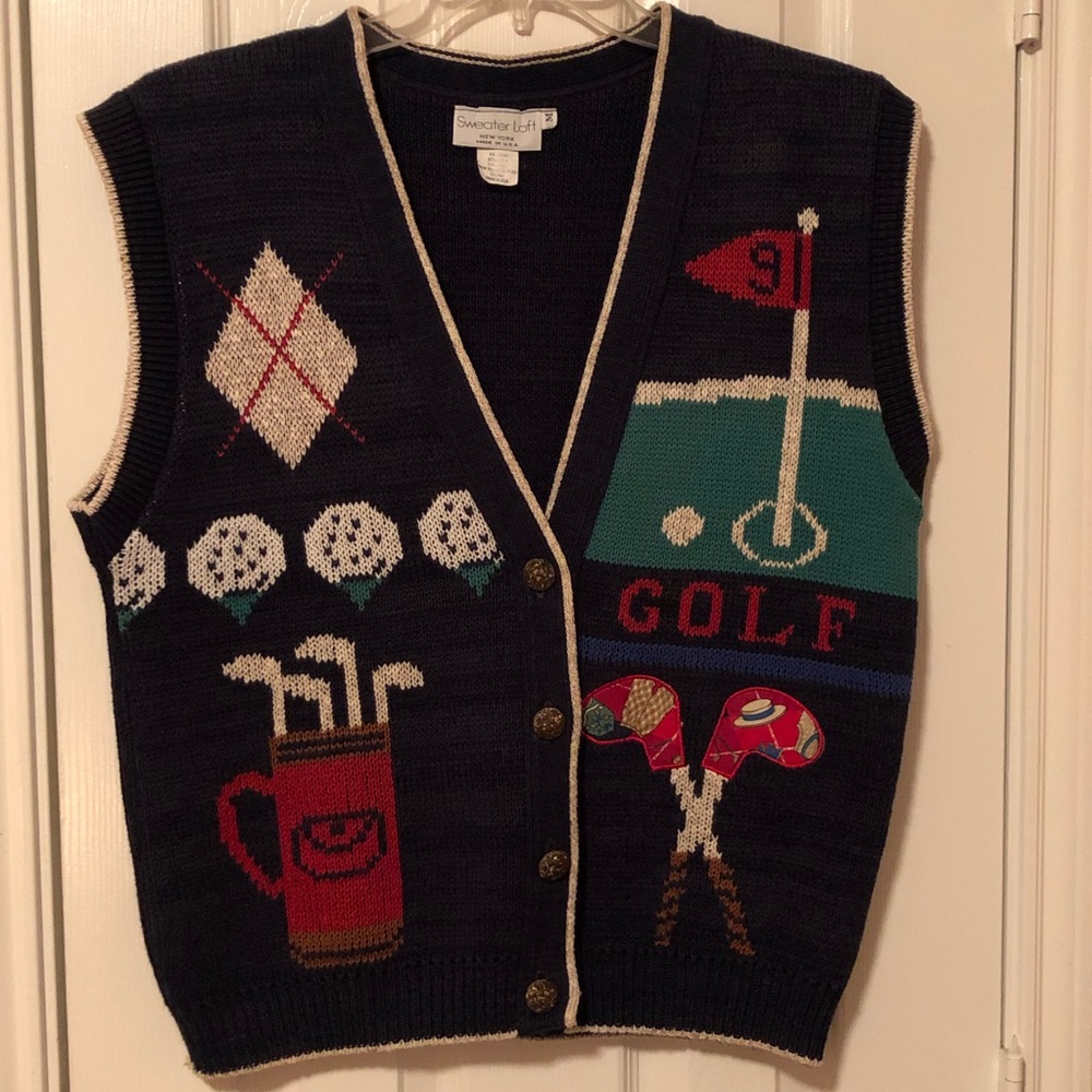 Vintage Sweater Loft New York Ladies Golf Sweater